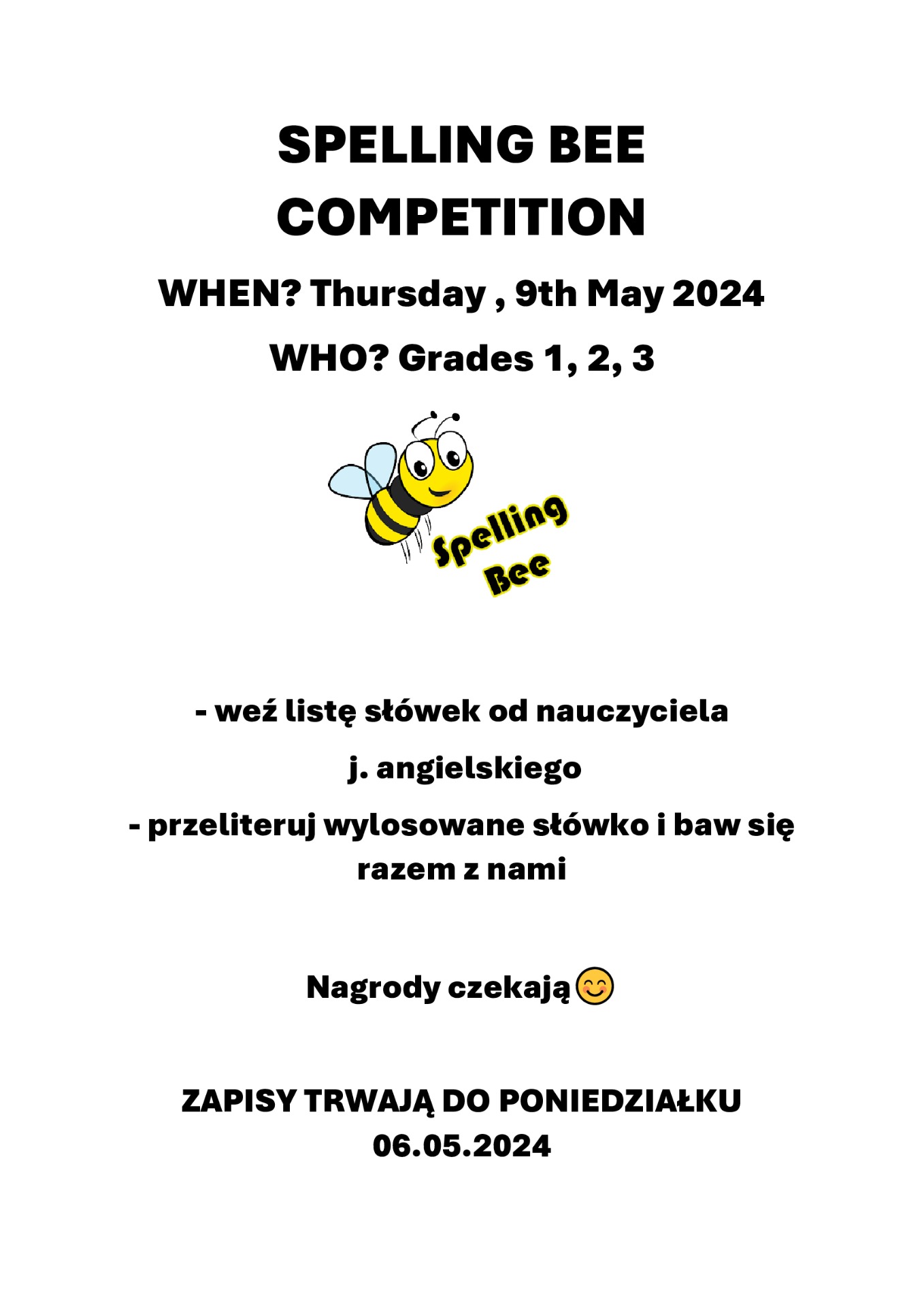 Spelling Bee Competition - Obrazek 1
