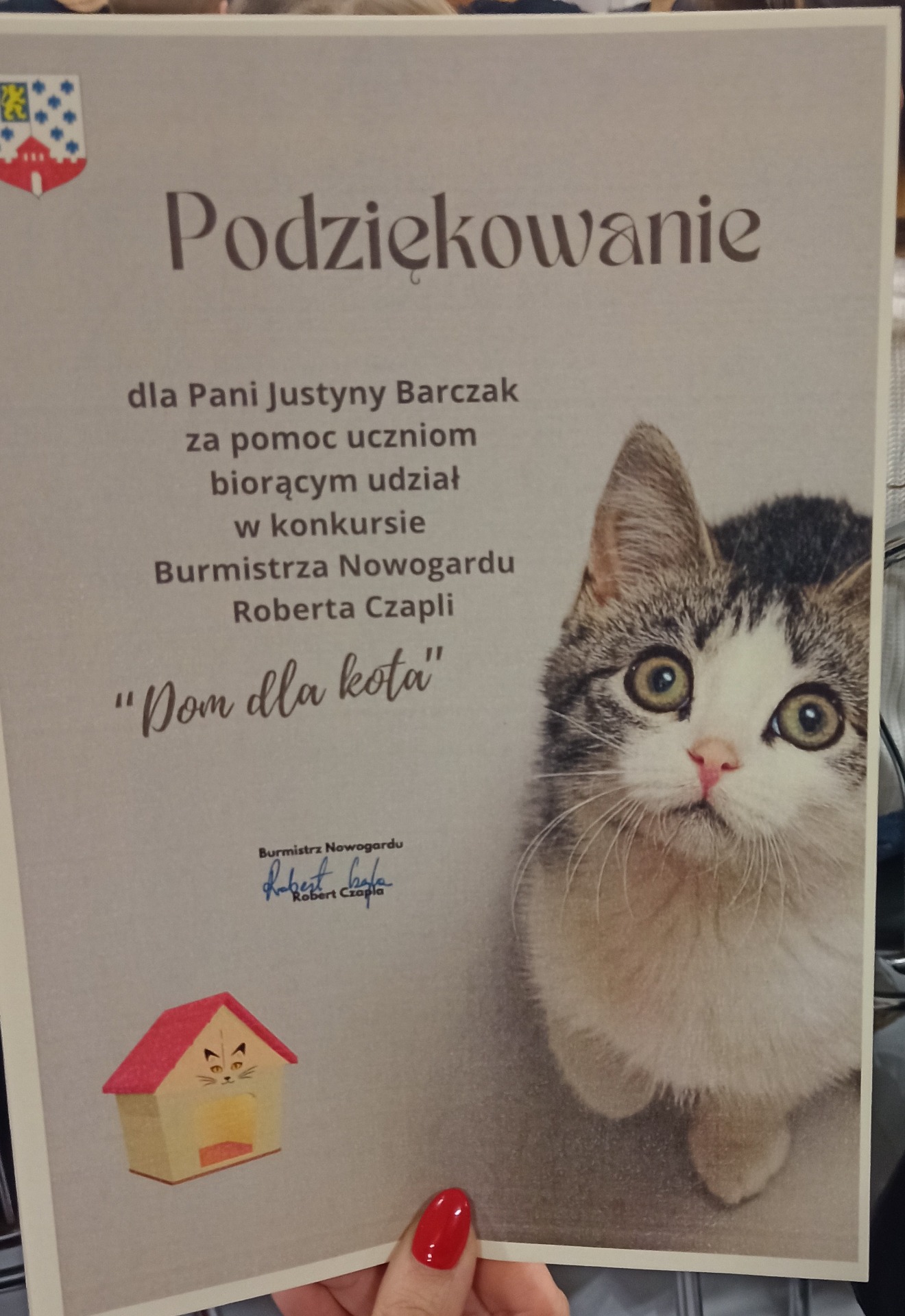 Konkurs organizowany przez Burmistrza Nowogardu Roberta Czaplę "Domek dla kota." - Obrazek 3