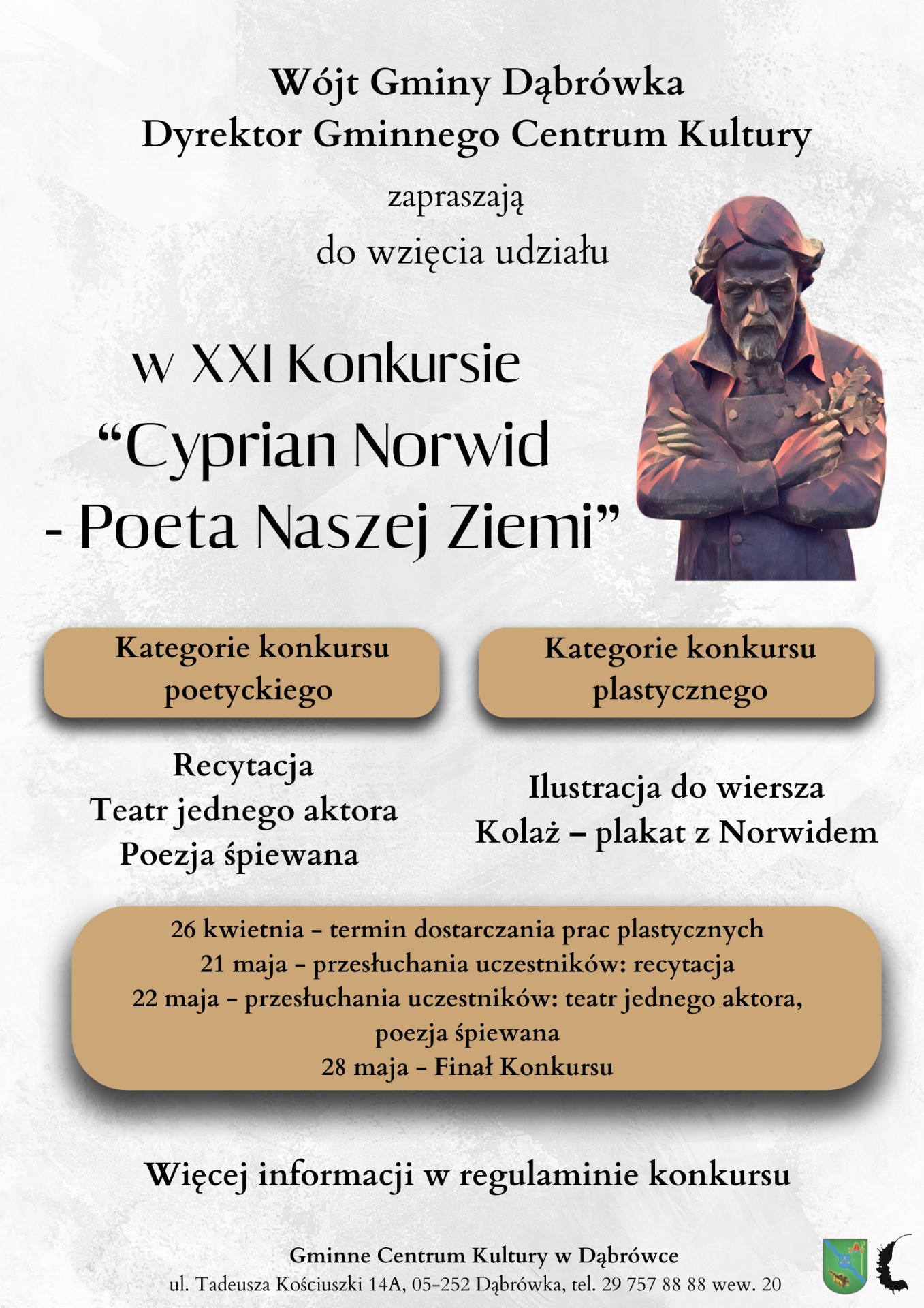 XXI Konkurs - Cyprian Norwid - Poeta Naszej Ziemi! - Obrazek 1
