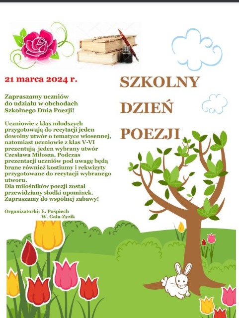Szkolny Dzień Poezji i Szalony Wiosenny Tydzień w naszej szkole  - Obrazek 1