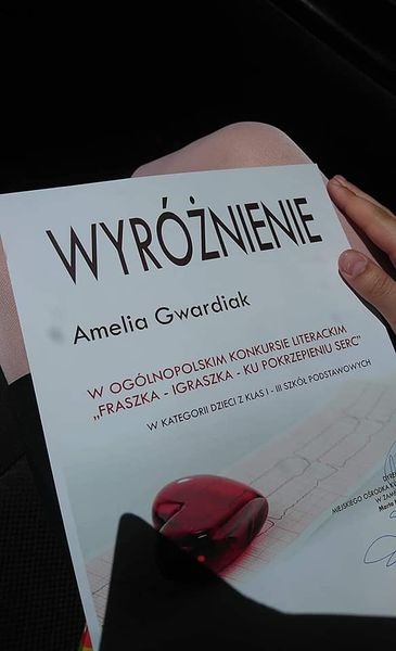 Wyróżnienie Amelii Gwardiak w konkursie ogólnopolskim - Obrazek 1