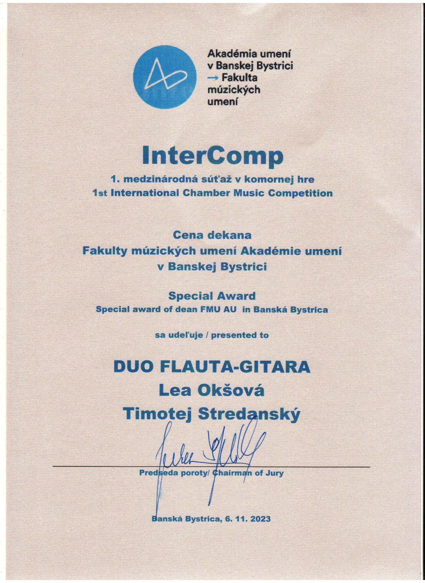 Lea Okšová a Timotej Streďanský získali 1. miesto a absolútneho víťaza na súťaži InterComp v Banskej Bystrici v komornej hre - Obrázok 5