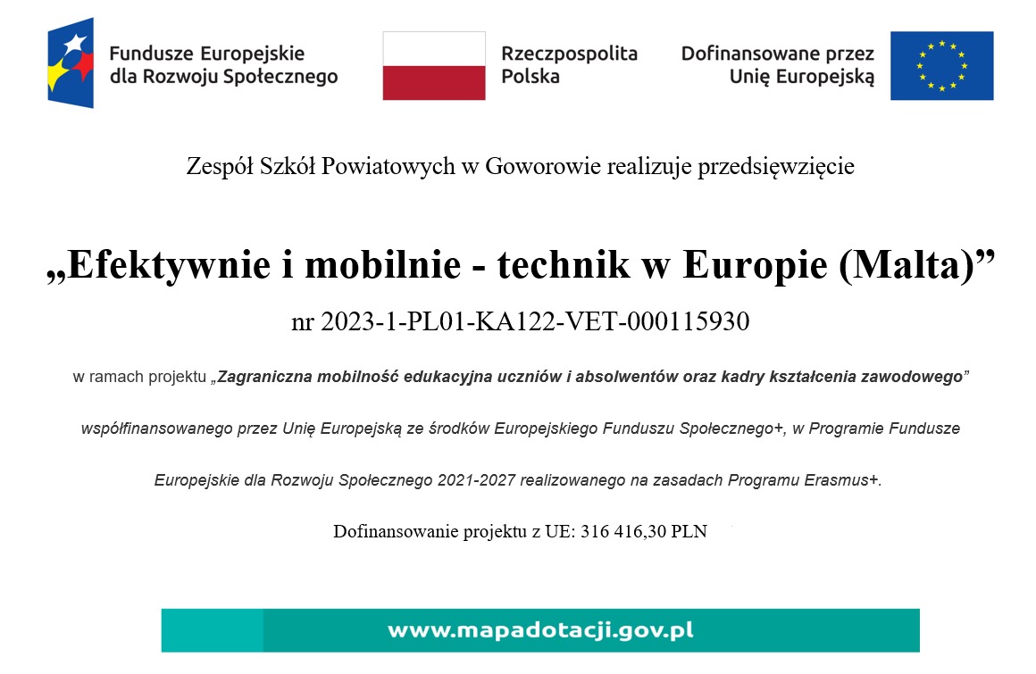 Projekt „Efektywnie i mobilnie - technik w Europie (Malta)” - Obrazek 1