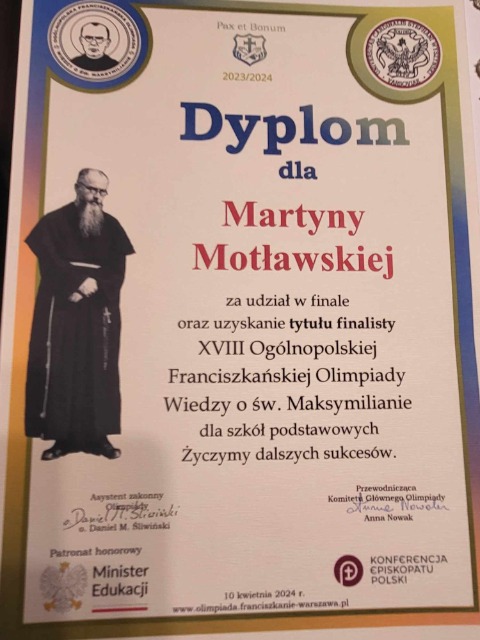 Finał XVIII Ogólnopolskiej Franciszkańskiej Olimpiady wiedzy o św. Maksymilianie - Obrazek 3