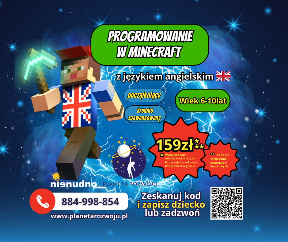 Plakat Programowanie w Minecraft
