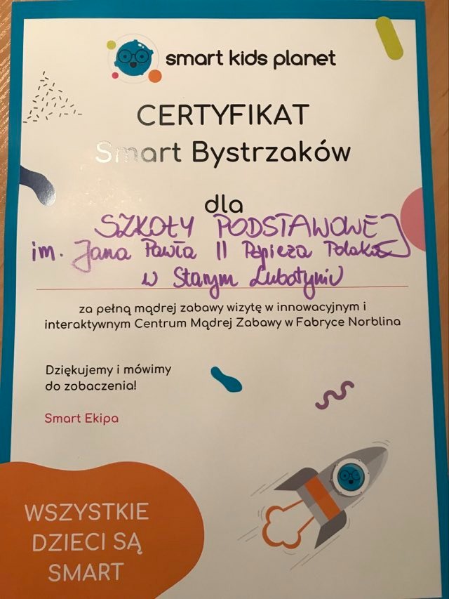 Certyfikat Smart Bystrzaków