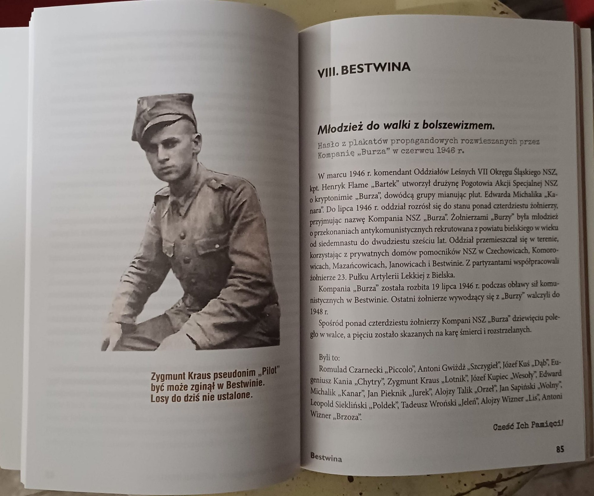 Strony z książki o walce Zygmunta Krauza