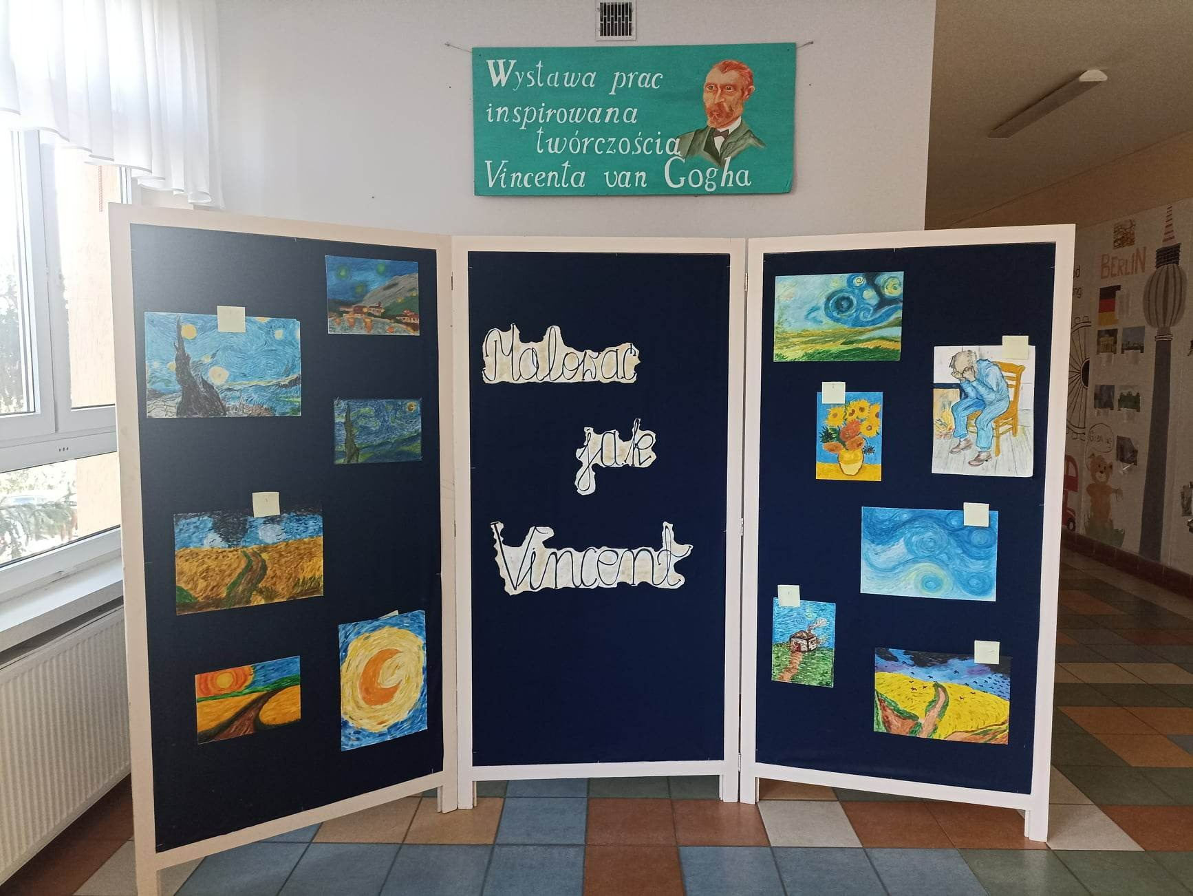 Prace plastyczne uczniów inspirowane twórczością van Gogha