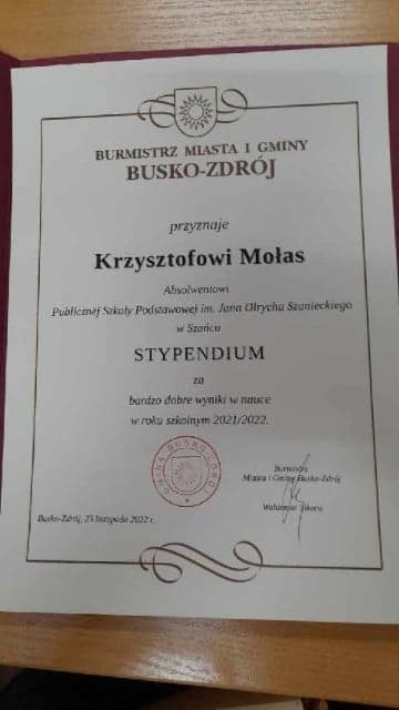 Stypendium Burmistrza - Obrazek 2