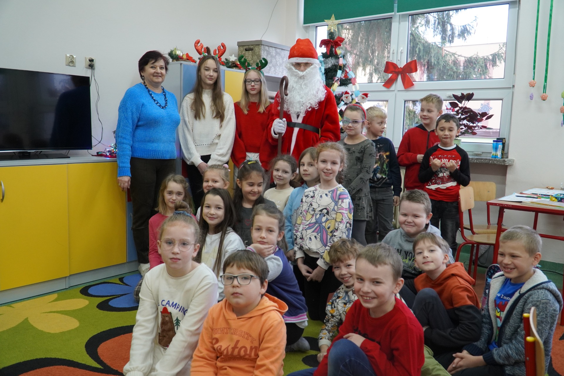 Święty Mikołaj odwiedza klasę pani Małgorzaty Bodzioch