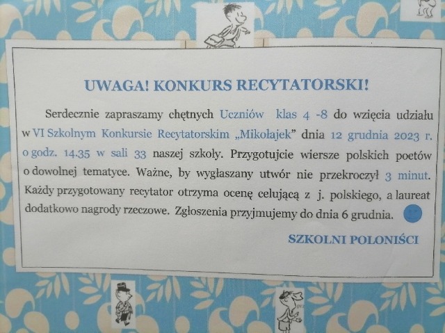 Konkurs Recytatorski "Mikołajek - Obrazek 1