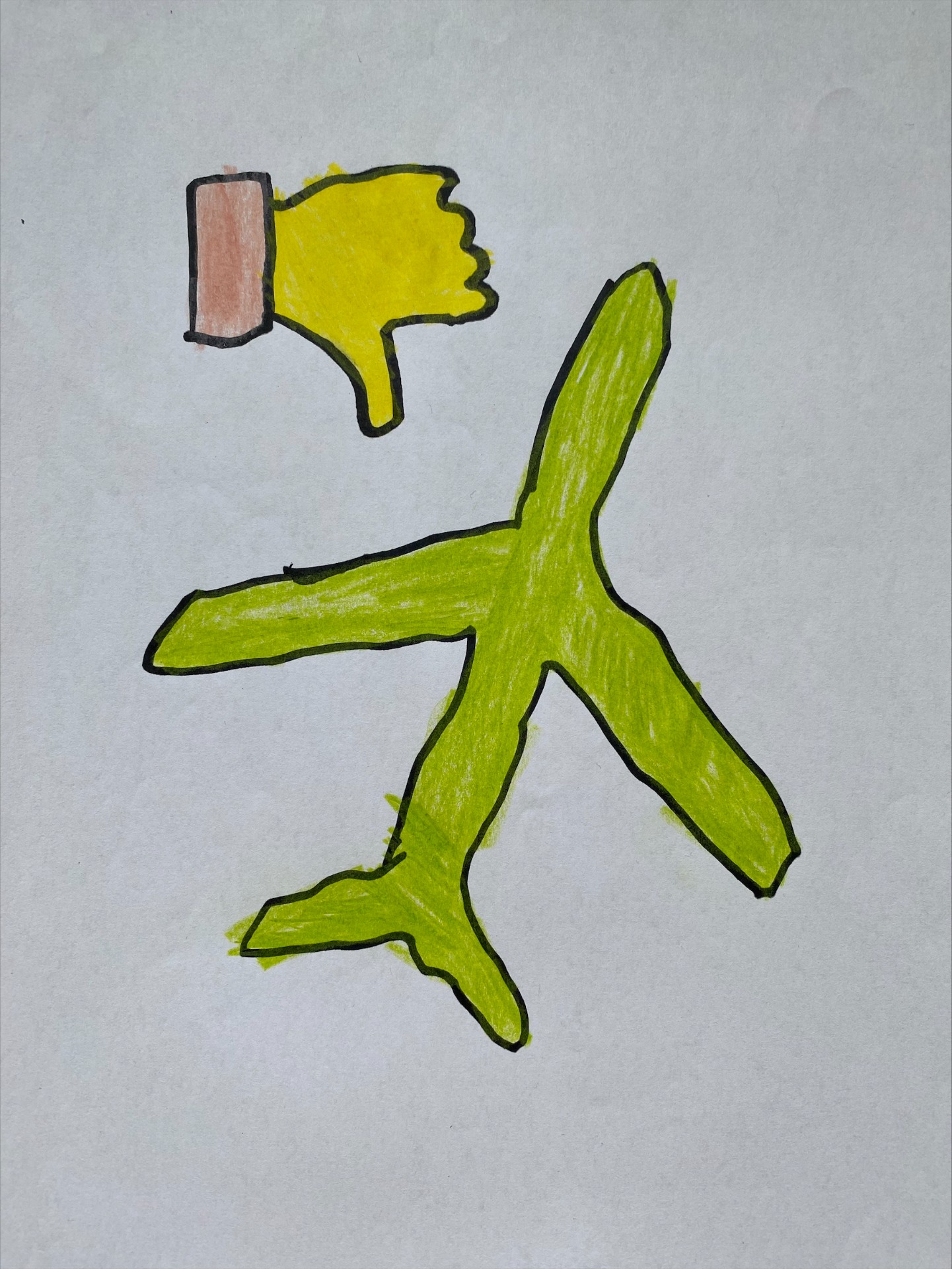 Piktogramm der 4. Klasse: Verzichte auf Flugreisen! -Foto: Röckl