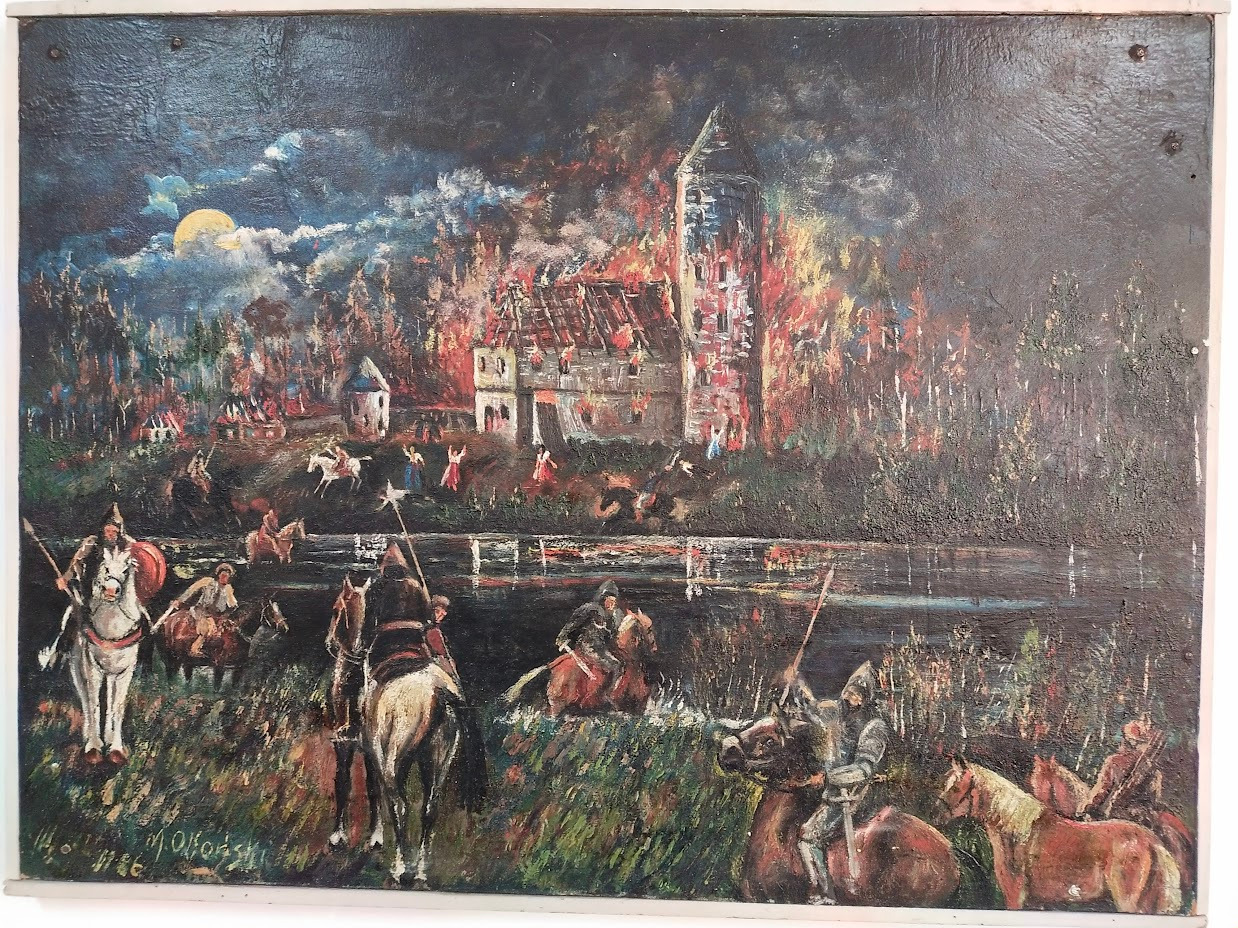 Artystyczna wizja zamku na Żebraczy - obraz ze zbiorów Izby Regionalnej